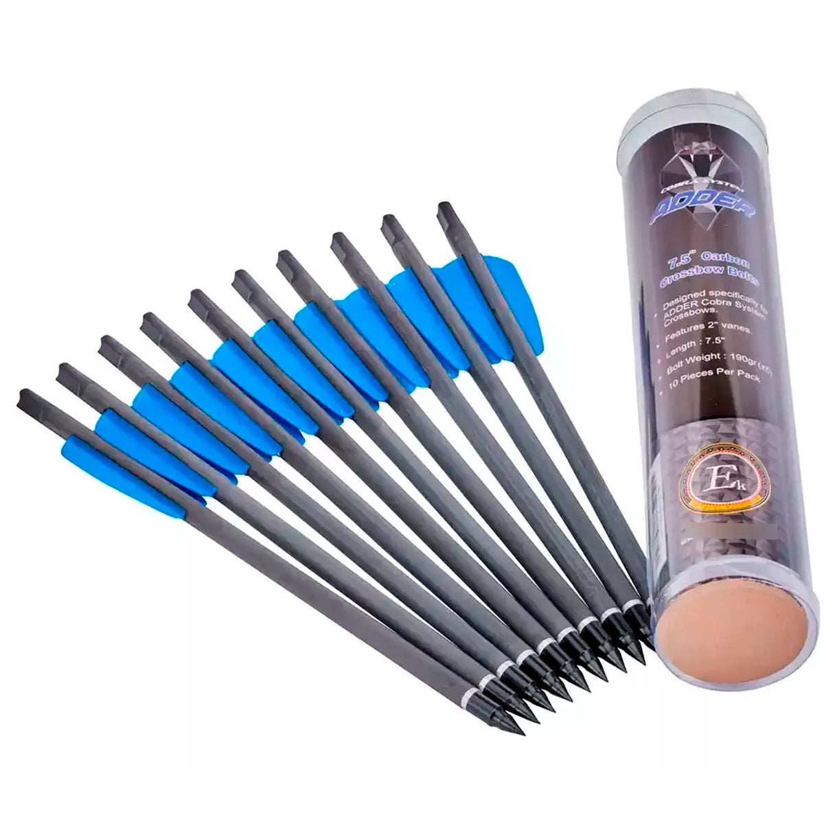 Carbon Bolt 180 Mm Black / 7.5 - W/2 Blue Vanes - 10uni
