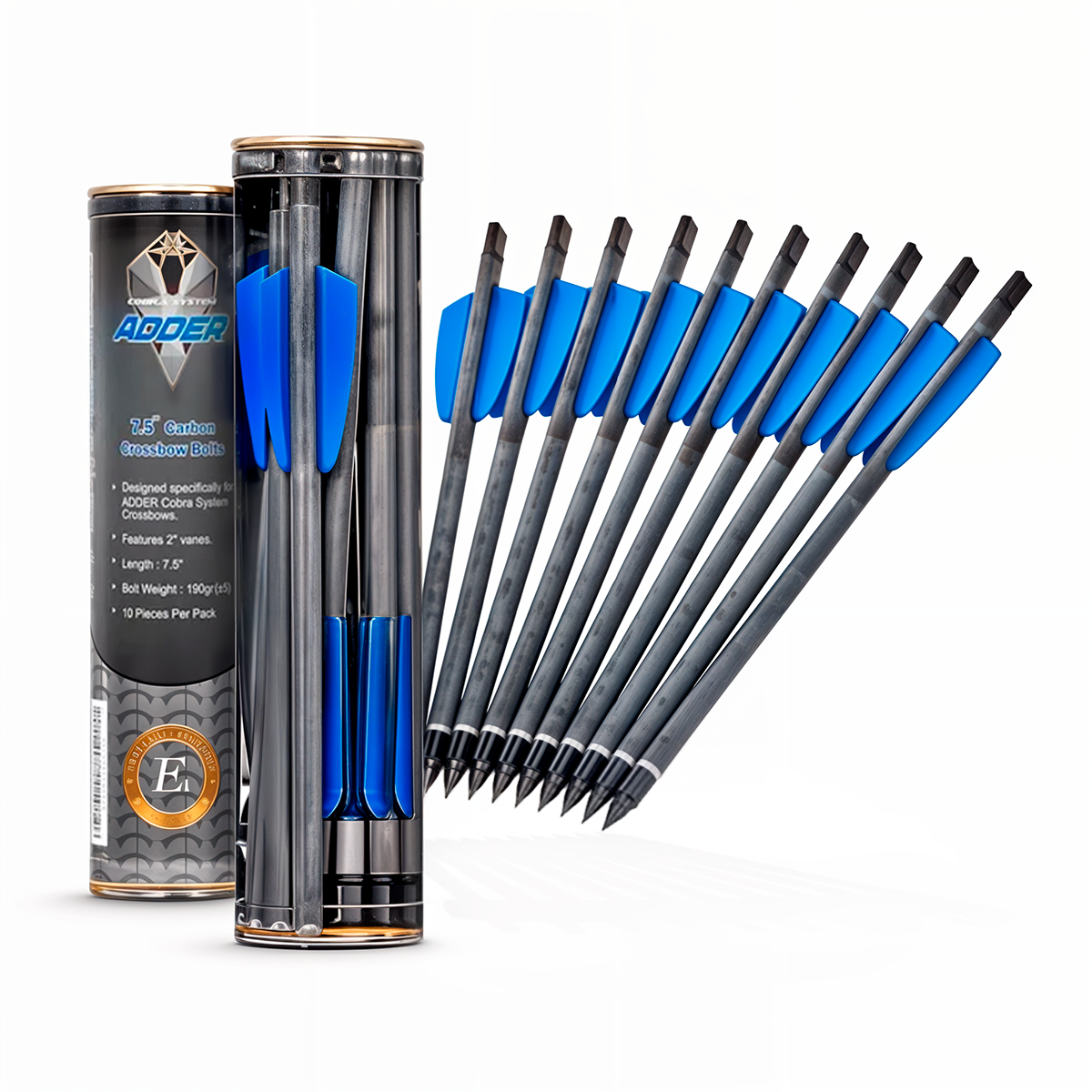 Carbon Bolt 180 Mm Black / 7.5 - W/2 Blue Vanes - 10uni